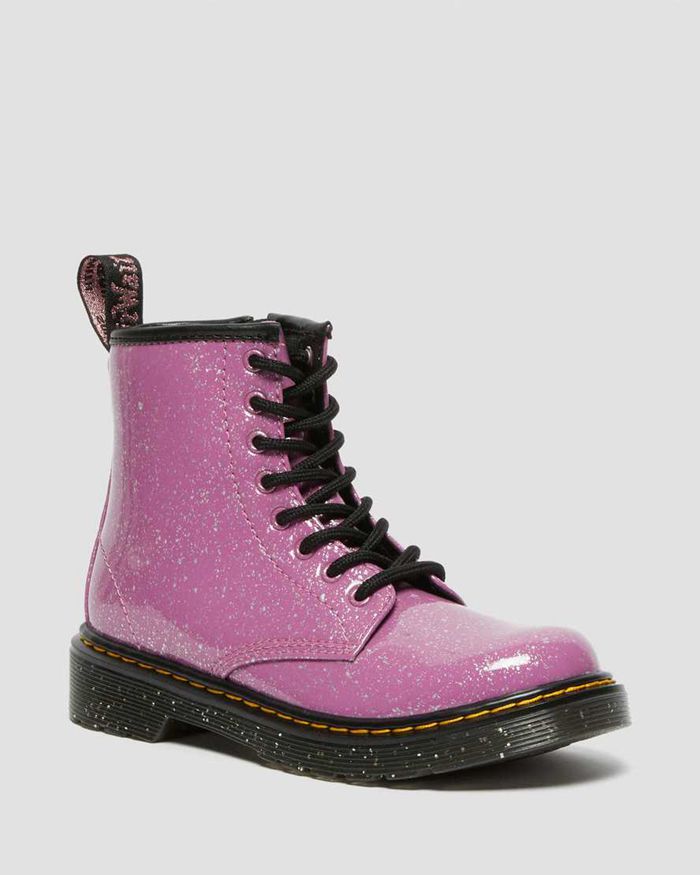 Dr Martens Kids Junior 1460 Glitter Lace Up Boots Pink - 49056ZWAD